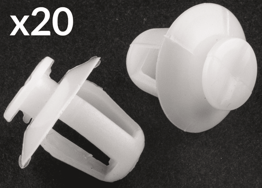 20x White Plastic Trim Clips for Peugeot Exterior Door Moulding Bumpstrip