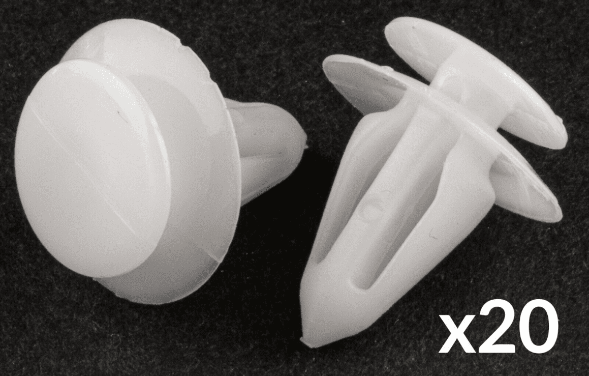 20x White Plastic Trim Clips for Vauxhall Interior Door Card Panel Cover