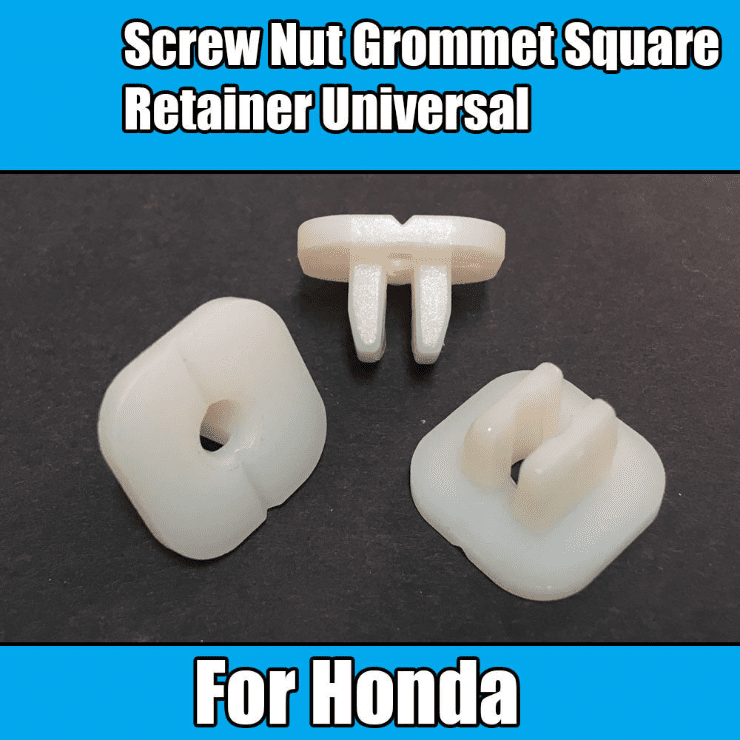20x White Plastic Universal Retainer Screw Nut Square Grommet Clips for Honda