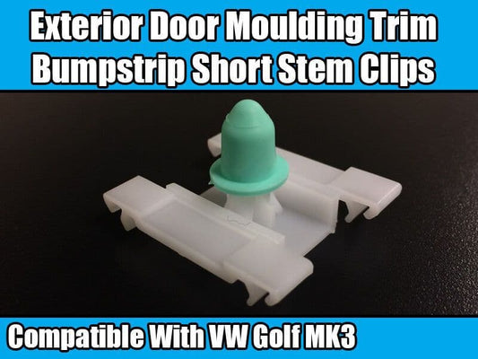 20x White Short Stem Clips for VW Golf Mk3 Exterior Door Moulding Trim Bumpstrip
