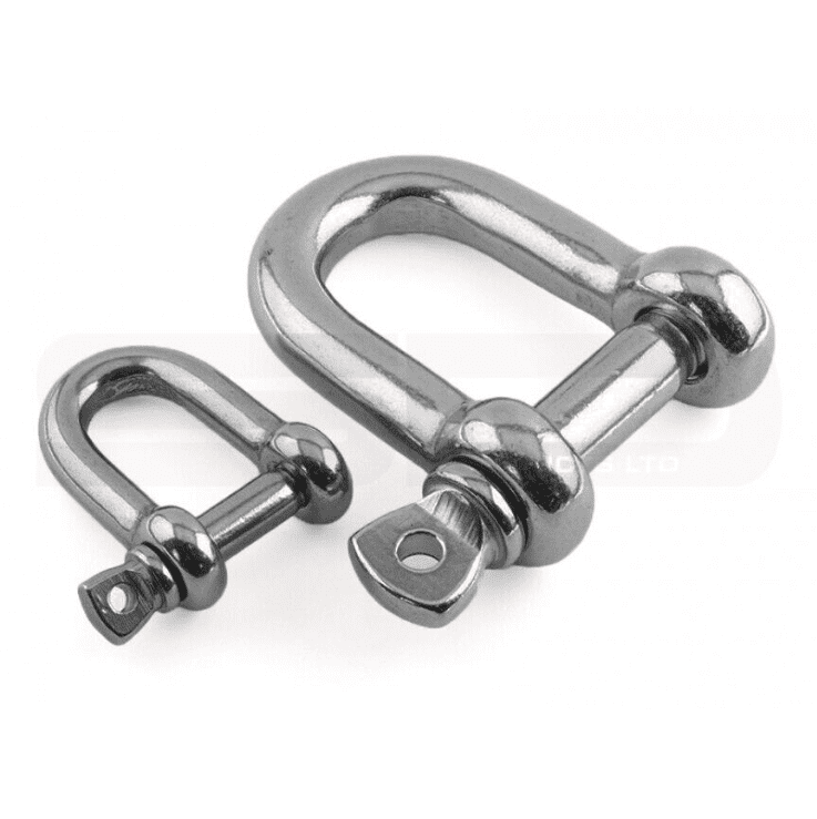 22mm A4 316 Stainless Steel D Shackle With Screw Pin Rigging Lock/22mm
