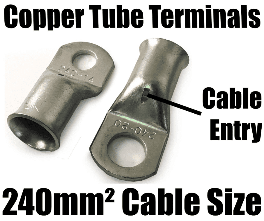 240mm&sup2; Cable Copper Tube Terminals Battery Welding Solder Lug Ring Crimp Eyelets