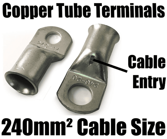 240mm&sup2; Cable Copper Tube Terminals Battery Welding Solder Lug Ring Crimp Eyelets