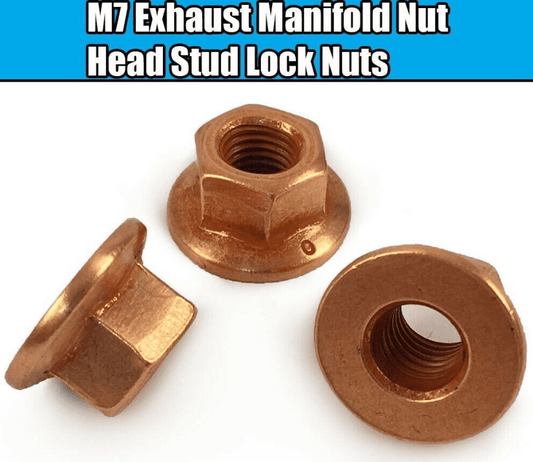 24x Copper Hex Head Stud Lock M7 Exhaust Manifold Nuts for BMW E36 E46 3 Series