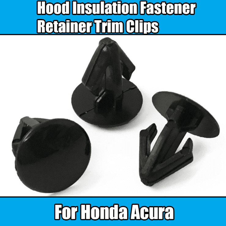 25x Black Plastic Trim Clips Fastener for Honda Acura Bonnet Insulation
