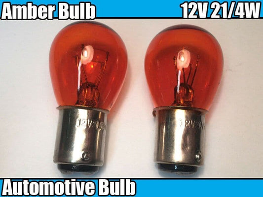 2X Automotive Amber Bulbs 12V 21/4W Double Filament