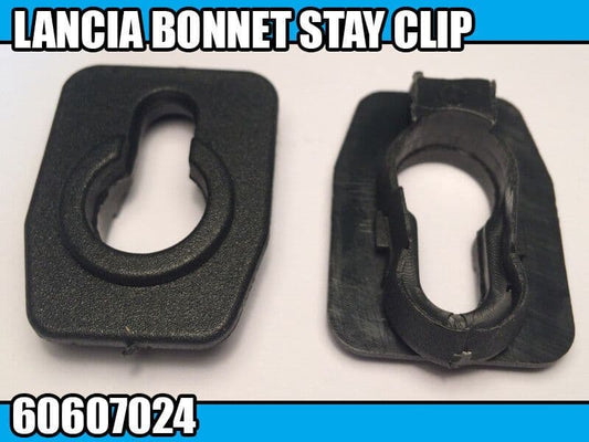 2x Black Plastic Bonnet Stay Trim Clips for Fiat Punto/Panda 60607024