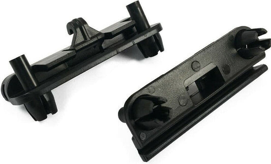 2x Black Plastic Clamp Clips for BMW E30 Bumper Spoiler Skirt Trim Lower Strip