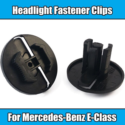 2x Black Plastic Fastener Clips for Mercedes Benz Headlight Reflector