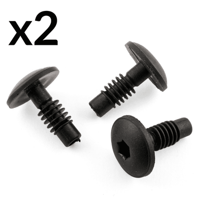 2x Black Plastic Push Type Rivet Clips for Renault Megane Kangoo Rear Bumper