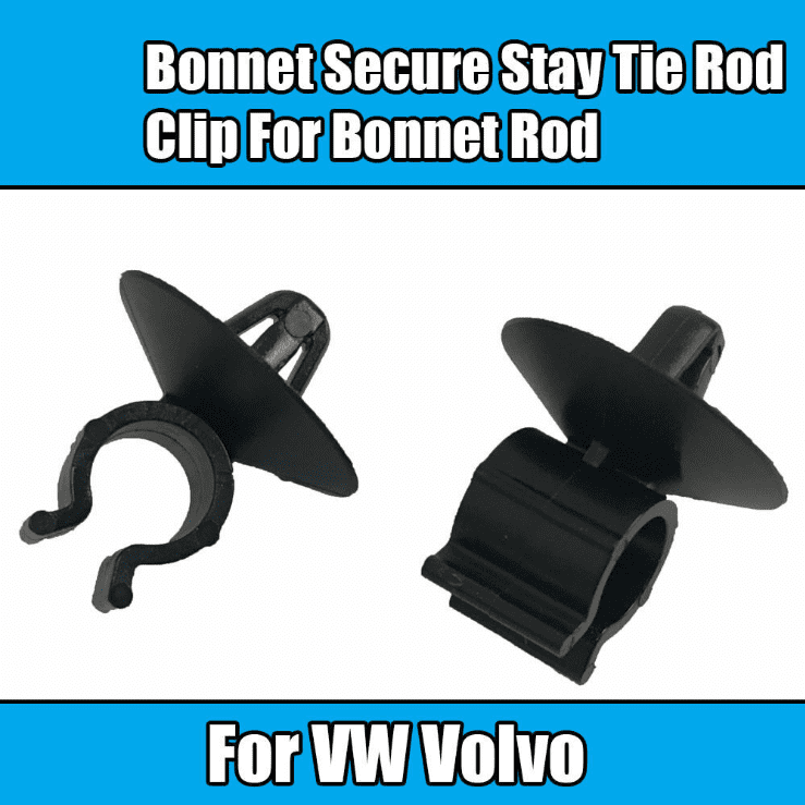 2x Bonnet Secure Stay Tie Rod Clips for VW Volvo 1007068