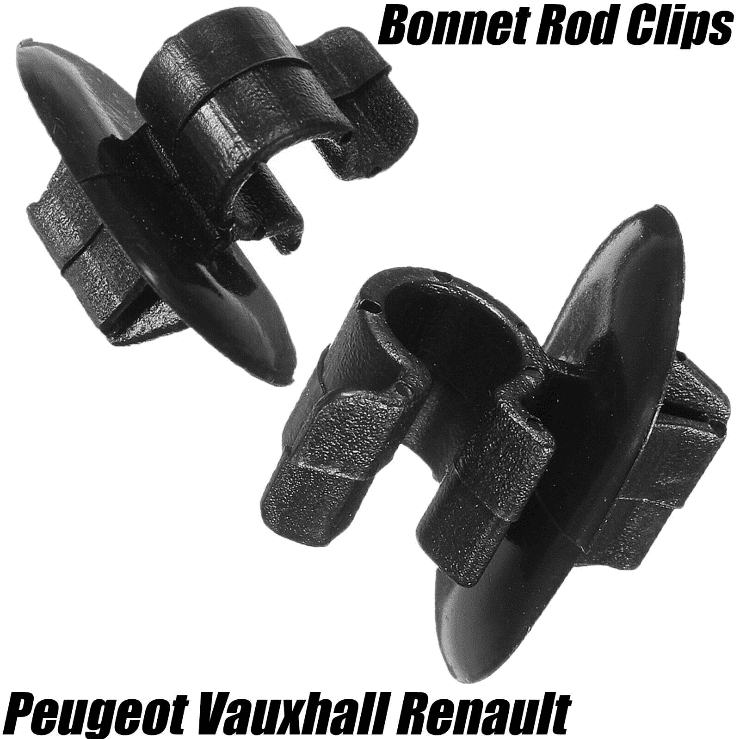2x Clips for Renault Traffic Citroen Peugeot Bonnet Support Strut Rod Holder