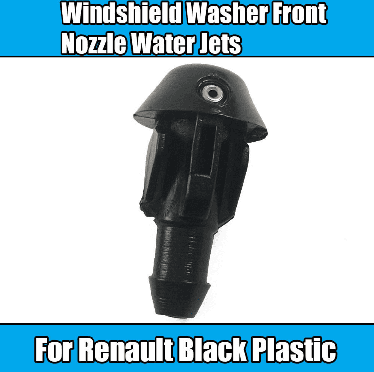 2X Front Windscreen Washers for Renault Nozzle Black Plastic