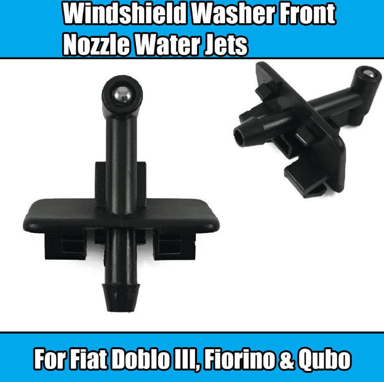 2x Front Windscreen Wiper Nozzle Jet for Fiat Doblo IIi Qubo