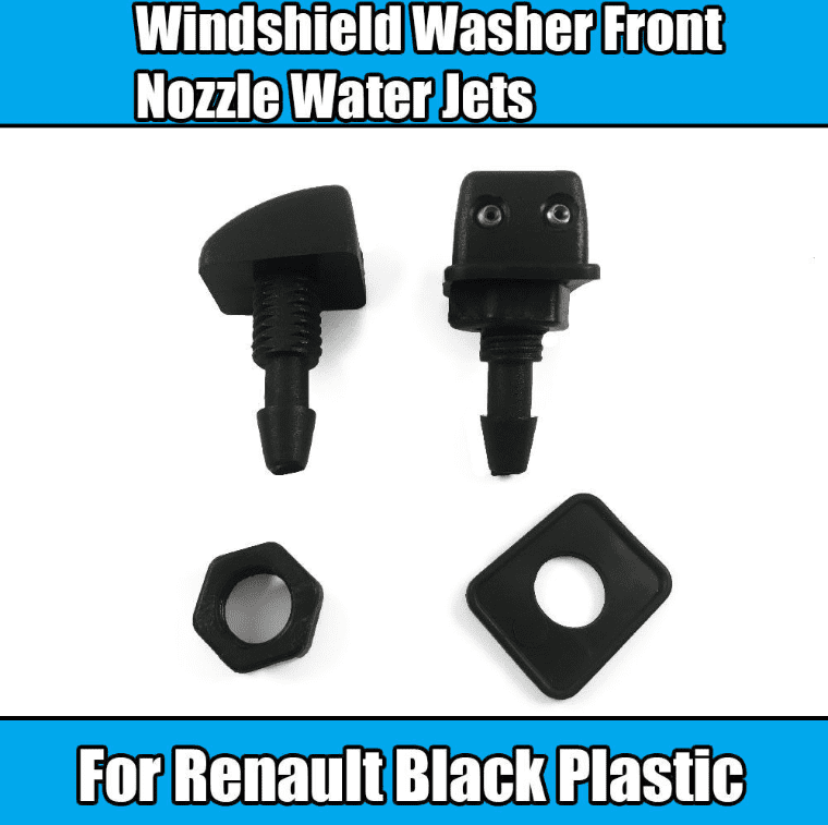 2x Front Windscreen Wiper Nozzles w/ Plastic Nut & Washer Universal