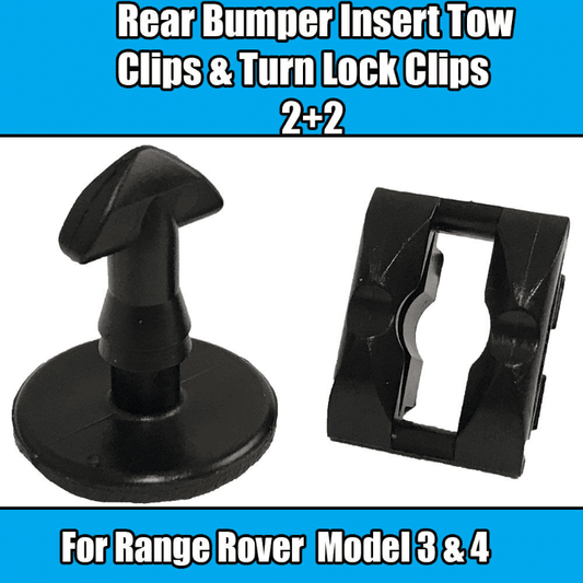 2x Rear Bumper Insert Tow Clips & Turn Lock Clips for Range Rover 3 4