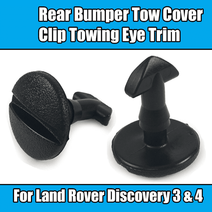 2x Rear Bumper Tow Cover Towing Eye Trim Clips for Land Rover Discovery 3 4