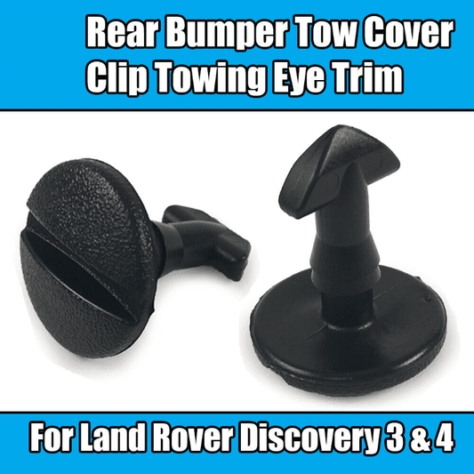 2x Rear Bumper Tow Cover Towing Eye Trim Clips for Land Rover Discovery 3 4