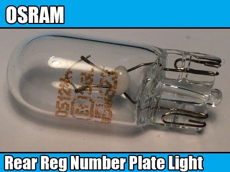 2x Rear Reg License Number Plate Light Bulb W5W 12V 5W W2 1X9 5D 2825-02B Osram