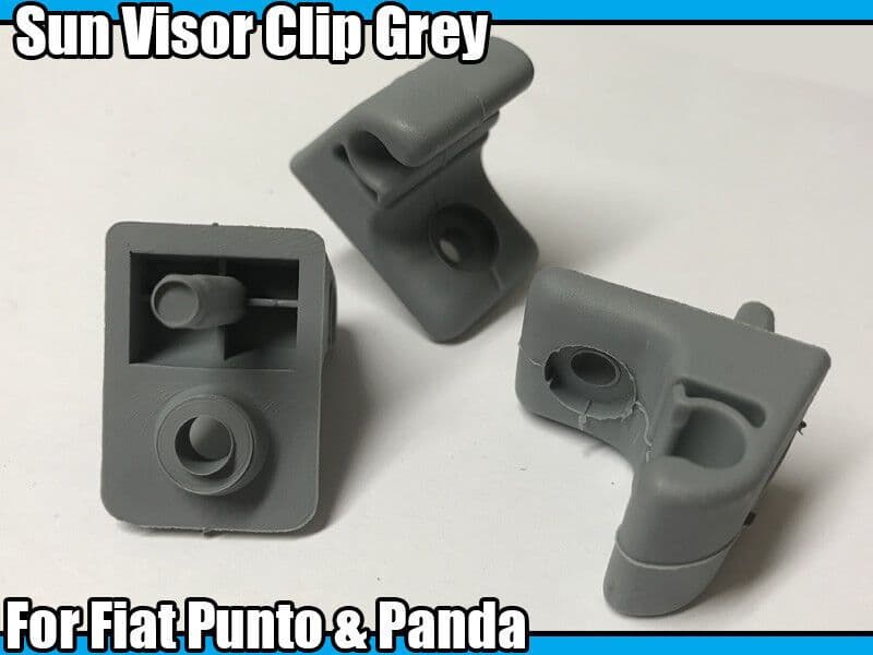 2X Sun Visor Clip Grey for Fiat Punto & Panda Visor Clip Replacement