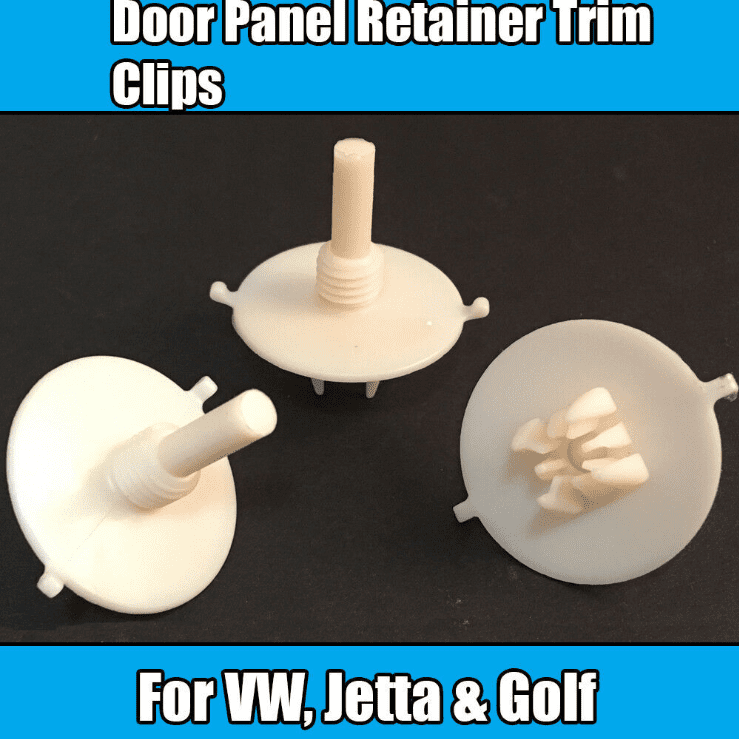 2x White Nylon Trim Clips for VW Jetta Golf Floor Covering Door Panel Retainers