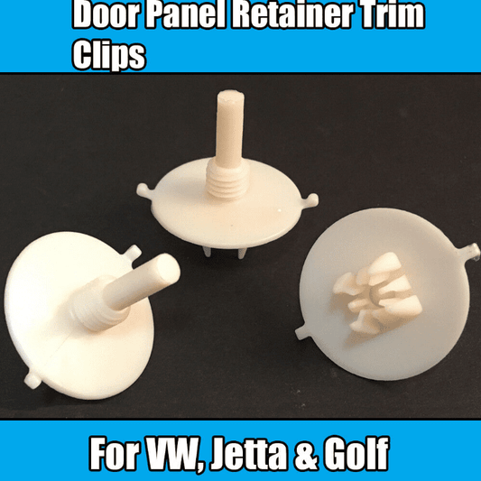 2x White Nylon Trim Clips for VW Jetta Golf Floor Covering Door Panel Retainers