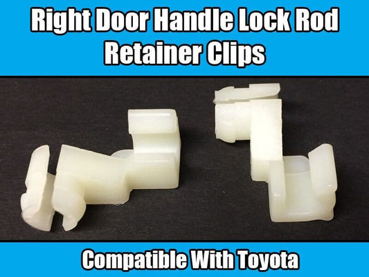 2x White Plastic Clips for Toyota Lexus Right Door Handle Lock Rod Retainer