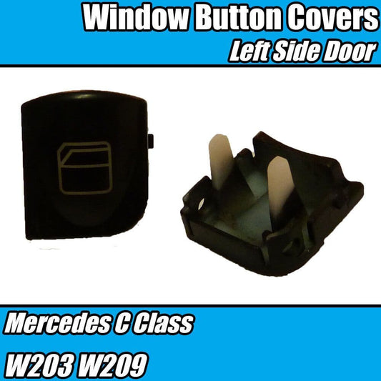 2x Window Switch Button Covers Front Left Door for Mercedes C Class W203 W209