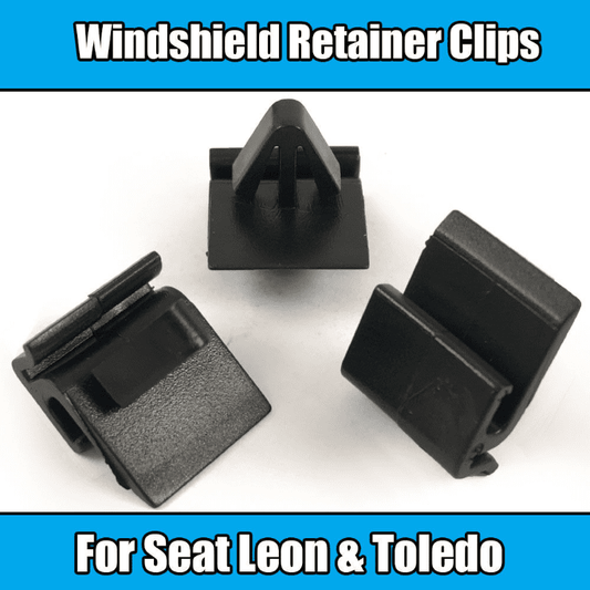 2x Windscreen Retaining Strip Clips 1008229 Black Plastic for Seat Leon Toledo