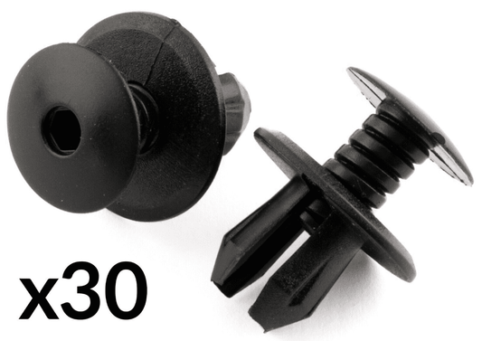 30x Black Plastic Fixings Fastener Clips for VW Caddy Trim Panel Lining