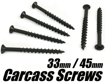 33mm & 45mm Black Carcass Cupboard Cabinet Drawer Wardrobe Furniture Wood Screws