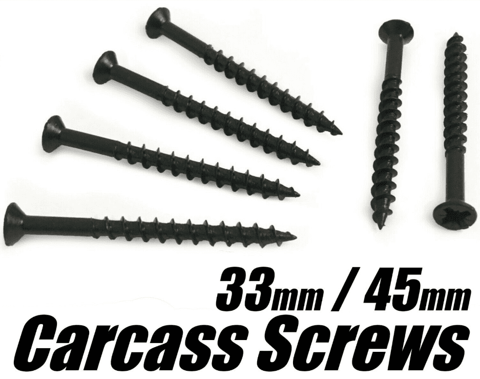 33mm & 45mm Coarse Professional Pozi Carcass Wood Screws MDF Chipboard Furniture