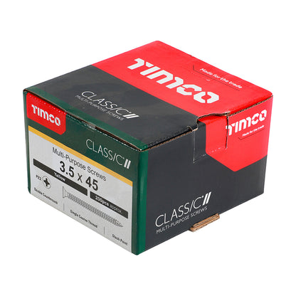 200x Timco 6G 3.5mm Solo Wood Screws Zinc Yellow Pozi Head Countersunk 12mm - 50mm