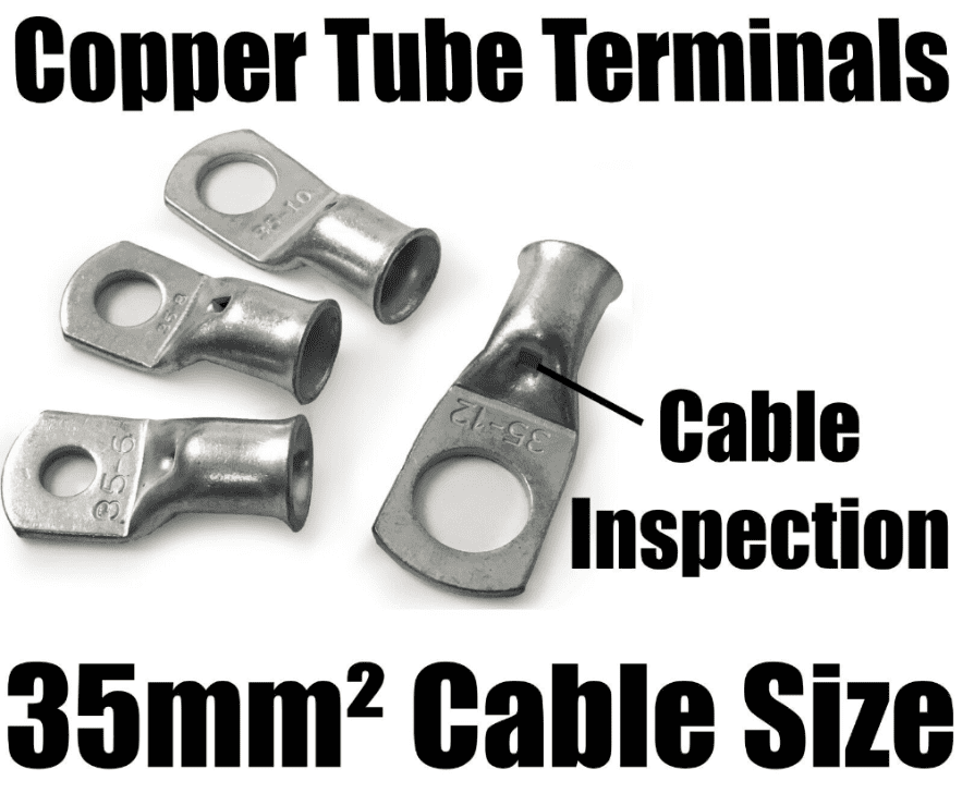 35mm&sup2; Cable Copper Tube Terminals Battery Welding Solder Lug Ring Crimp Eyelets