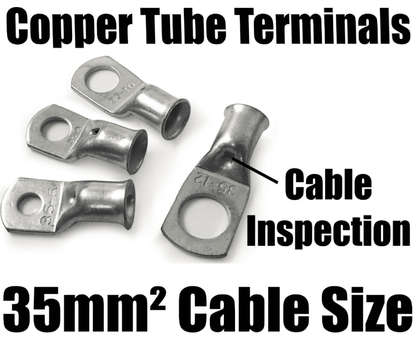 35mm&sup2; Cable Copper Tube Terminals Battery Welding Solder Lug Ring Crimp Eyelets