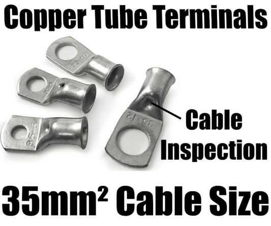 35mm&sup2; Cable Copper Tube Terminals Battery Welding Solder Lug Ring Crimp Eyelets