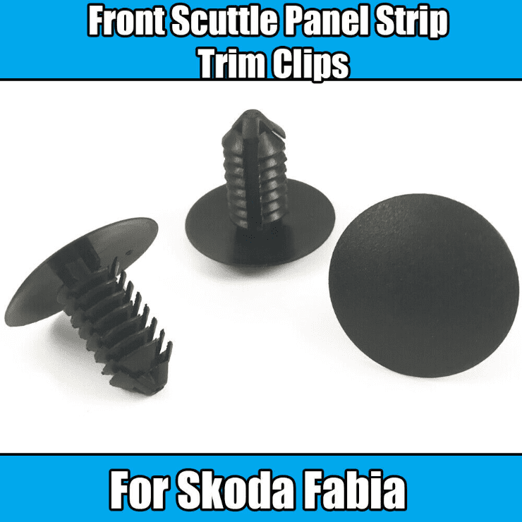 3X Trim Clips for Skoda Fabia I Front Scuttle Panel Strip Bonnet To Windscreen