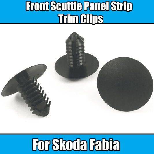 3X Trim Clips for Skoda Fabia I Front Scuttle Panel Strip Bonnet To Windscreen