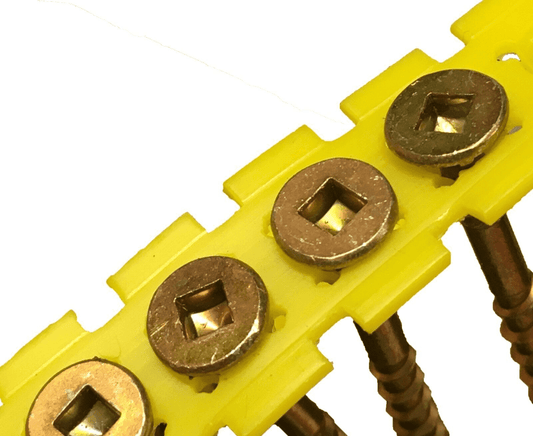 4.2x55mm Timco Collated Flooring Screw Yellow Zinc Square Drive Woodchip MDF