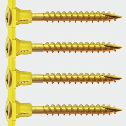 4.2x55mm Timco Collated Flooring Screw Yellow Zinc Square Drive Woodchip MDF