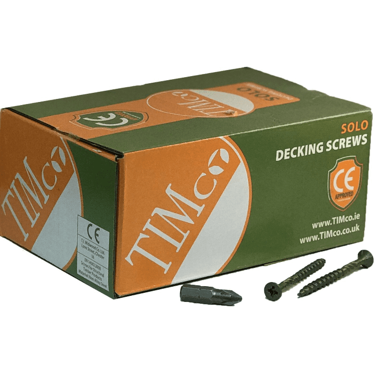 4.5x50mm 9G Timco Solo Wood Timber Decking Screws Green Coated Pozi Drive