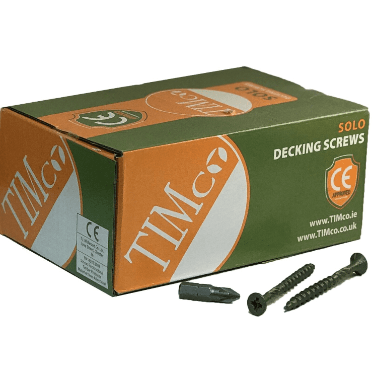 4.5x60mm 9G Timco Solo Wood Timber Decking Screws Green Coated Pozi Drive