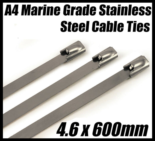 4.6X600mm A4 Stainless Steel Cable Ties Wrap Induction Exhaust Pipe Heat Strap