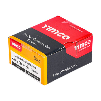 200x Timco 8G 4mm Solo Wood Screws Zinc Yellow Pozi Head Countersunk 15mm - 80mm