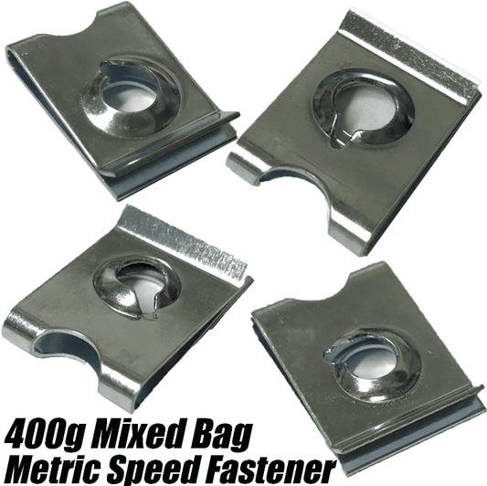 400G Mix Bag Of Speed Fasteners Metric Screw U Clips Spire Captive Lug Nuts Zinc