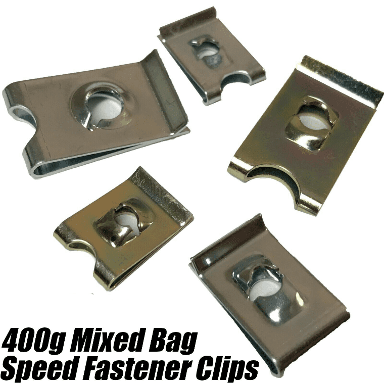 400G Mix Bag Of Speed Fasteners Screw U Clips Spire Clip Captive Lug Nuts Zinc