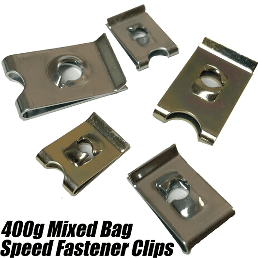 400G Mix Bag Of Speed Fasteners Screw U Clips Spire Clip Captive Lug Nuts Zinc