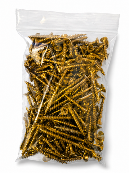 400g Pack of Mixed Multi-purpose Countersunk Pozi Wood Screws Yellow Zinc