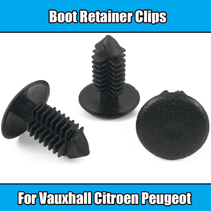 40x Black Plastic Retainer Clips for Vauxhall Citroen Peugeot Boot Lining