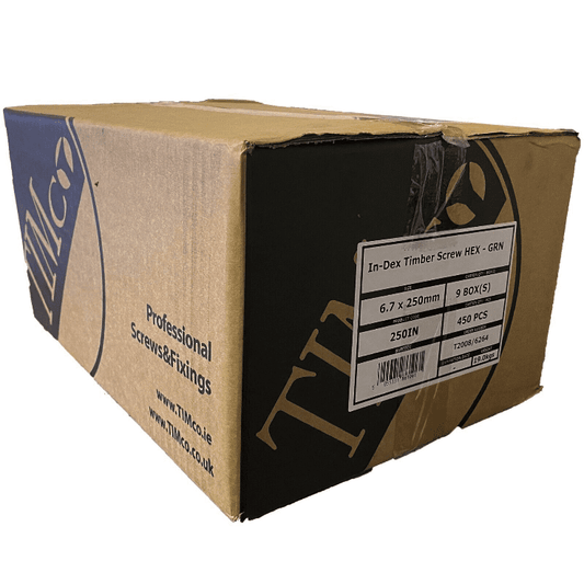 450Pcs Box Index 6.7X250mm Hex Head Sleeper Landscape Fixing Decking Screw